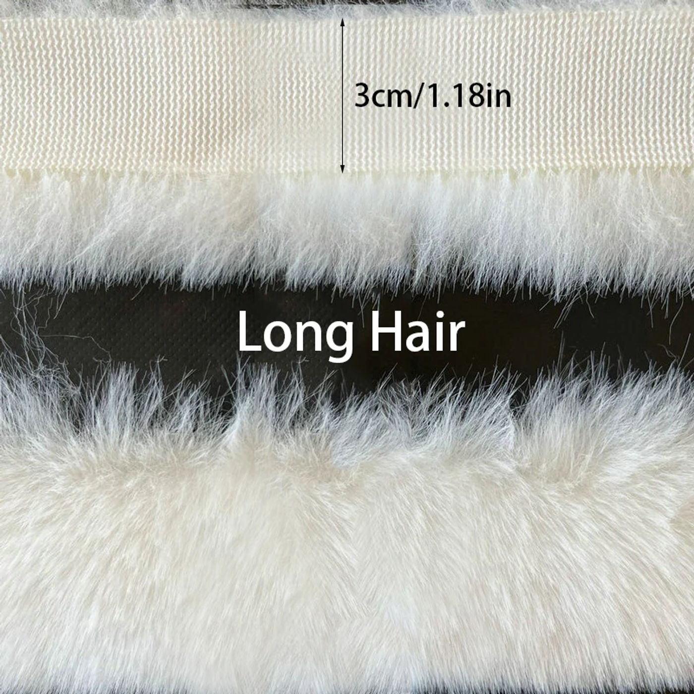 Description Picture 3 of item1M Artificial Rabbit Fur Ribbon Long Short Plush Christmas Decor Cloak Wool Top Strips Cuffs DIY Fluffy Garment Accessory