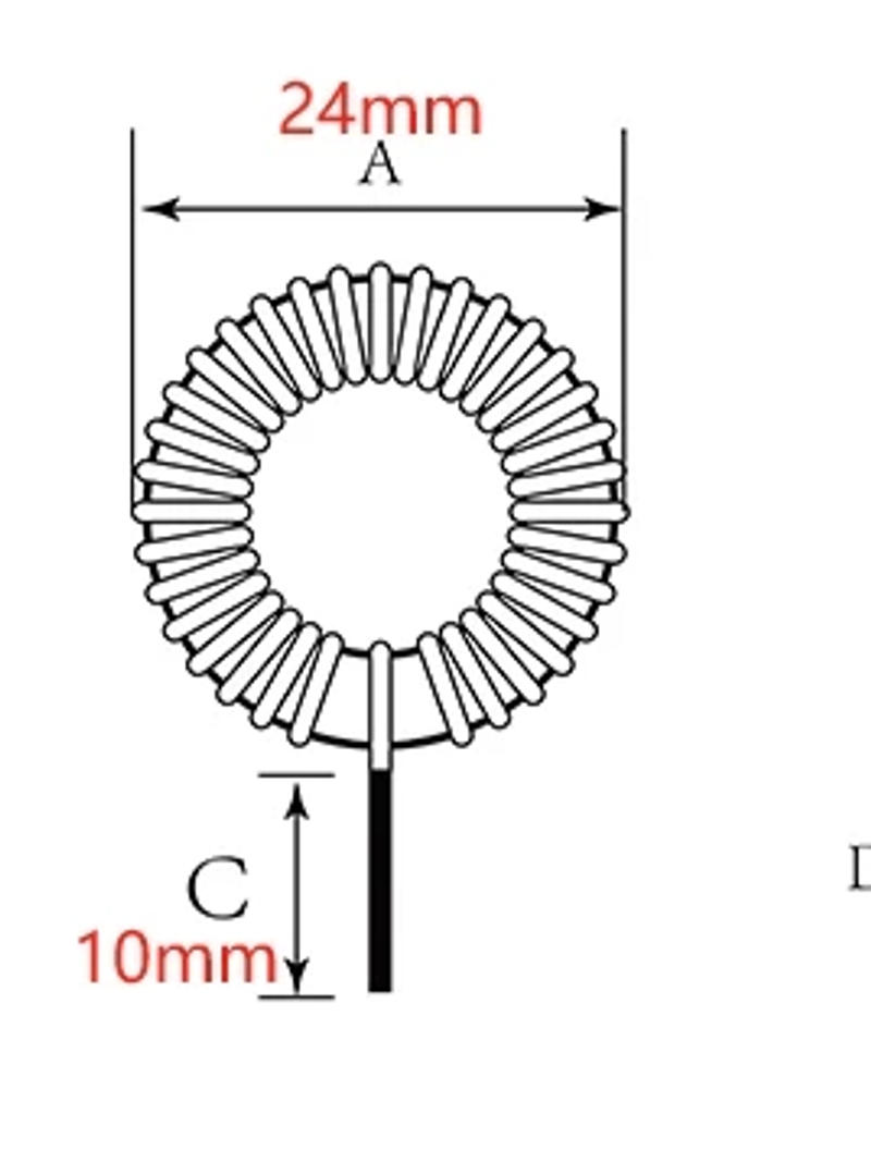 Description Picture 3 of item5Pcs/2pc 80125 Iron Silicon Aluminum Magnetic Ring Inductor 22uH 33uH 47uH 100uH Magnetic Ring Coil High Current Ring Inductance
