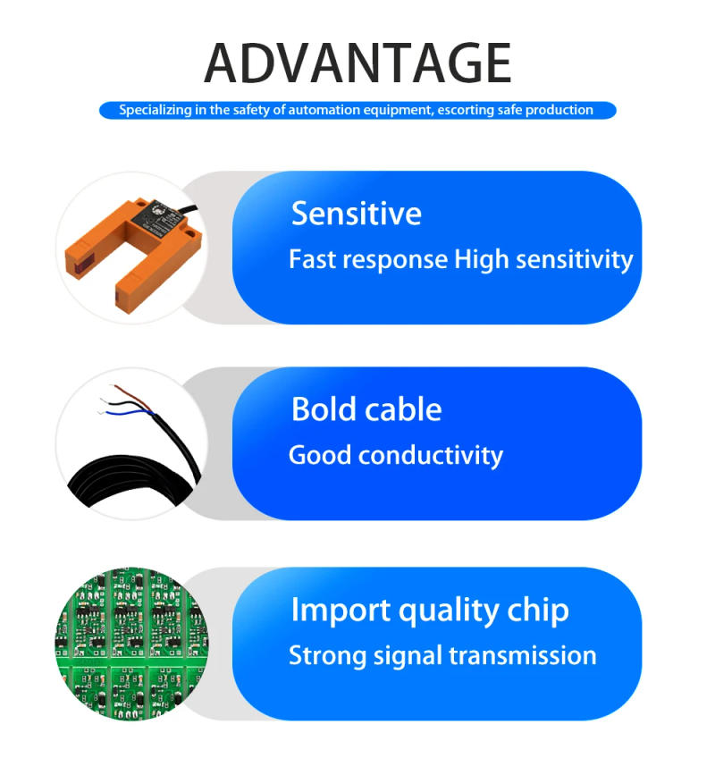 Description Picture 4 of itemInfrared U-Slot Photoelectric Sensor E3S-GS30/E3S-GS15/E3S-GS7 DC 12-24V Proximity Switches Three-Wire NPN PNP Detection