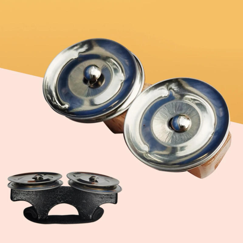 Description Picture 5 of itemFinger Jingles Tambourine Steel Jingles Handheld Percussion 8 X 3.5 X 4cm Metal Musical Instruments For Cajon Hand Drum