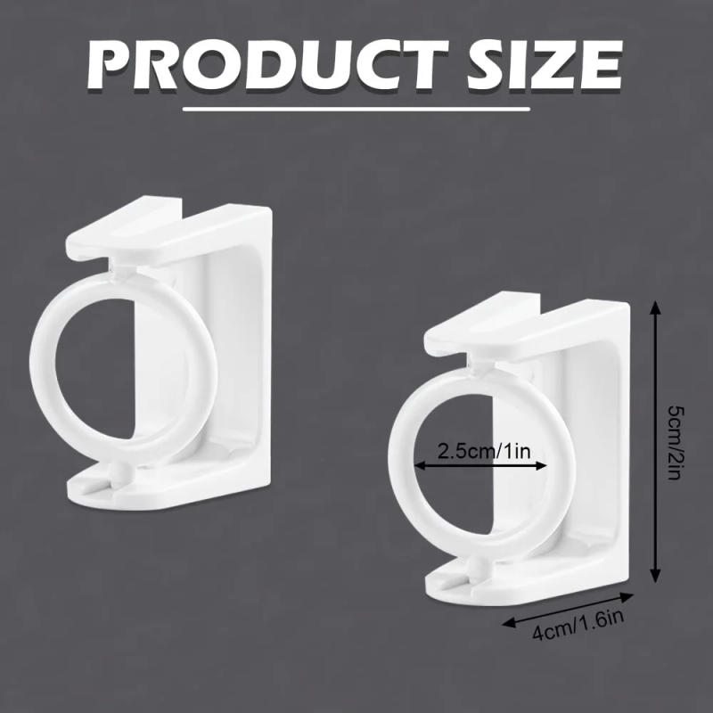 Description Picture 2 of item4pcs 360° Rotating Ring Curtain Rod Brackets No Drilling Unlimited Installation Angle Self Adhesive Tension Holders Hangers Hook