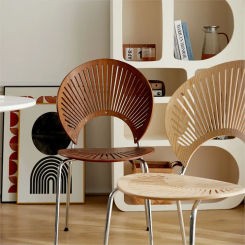OLEVO Nordic Dining Chair Is Made Of Solid Wood With A Simple And Natural Texture Stable Structure Good Load-bearing Capacity