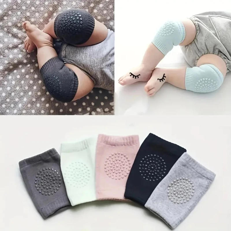 Description Picture 3 of item1Pairs Baby Knee Pads Toddler Crawling Anti-Slip Solid Infant Boys Girls Elbow Cushion Pad Safety Protector Toddler Leg Warmer