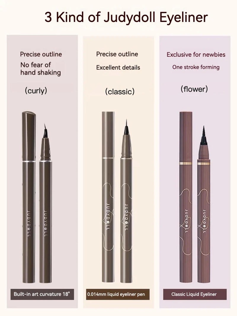 Description Picture 3 of itemJUDYDOLL Ultra-fine Liquid Eyeliner Skinny Curved Brushwork Long lasting Waterproof Anti Shake Fast Drying Slim Enlarged Eyes