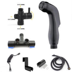 Toilet Spray Gun Bidet self Cleaners wc Bathroom faucet Shower Head Sprinklers Toilets Flushing Sprayer black water hose kit