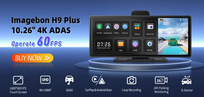 Description Picture 2 of itemImagebon M50 Pro 10.26'' 4G Android 13 Car DVR 6+128G Wireless CarPlay Android Auto Dash Cam ADAS GPS Rearview Mirror Camera