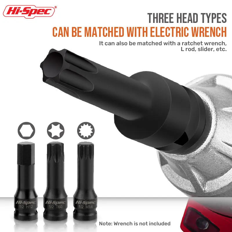 Description Picture 5 of itemHi-Spec 16PCS 1/2 Hexagon Socket Extension Socket Set Extra Long Socket Electric Wrench S2 Bit Screwdriver Adapter Torque Wrench