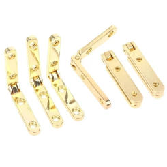 New Practical Durable Hinges Chain 1.18x1.18x0.23in 30x30x6mm Gold Jewellery Case Parts Spring Hinge 90 Degree