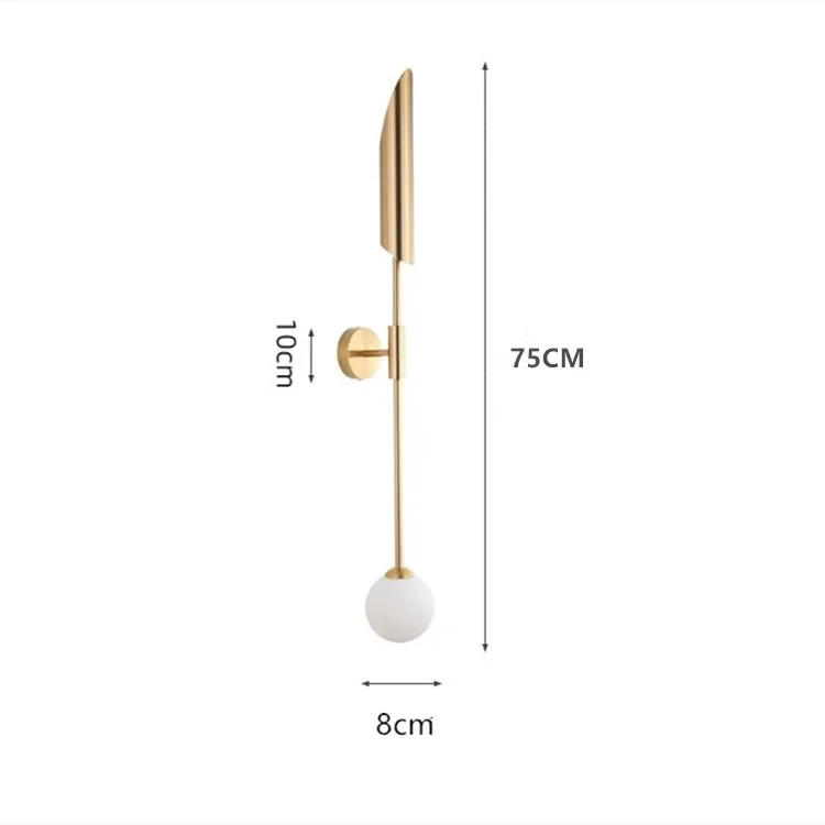 Description Picture 3 of itemCreative Simple Wall Lamps Golden Inclined Tube Porch Wall Lamp Living Room Dining Bedroom Decor Wall Light Luxury Light Fixture