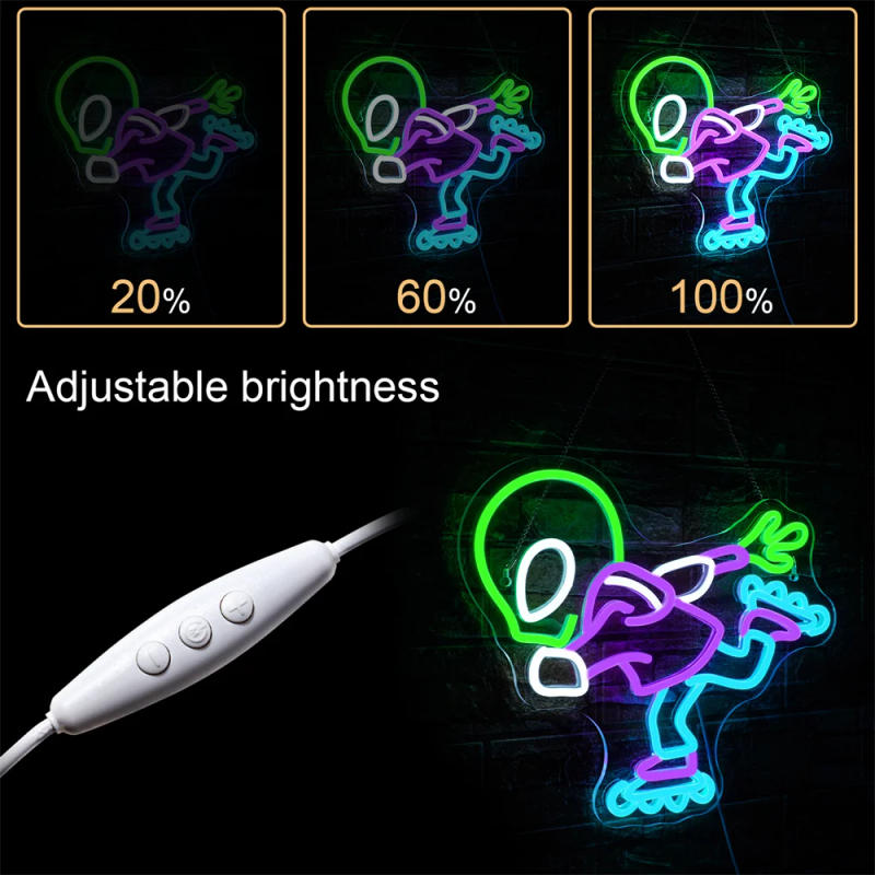 Description Picture 6 of itemAlien Skating Neon Led Sign Dimmable Neon Lights Funny Room Decoration For Home Bedroom Bar Party Bar Gym Sports Club USB Lamp