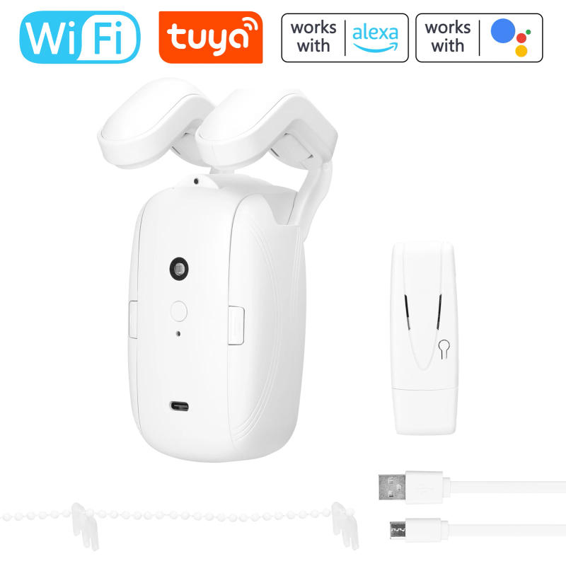 Description Picture 2 of itemTuya WiFi Smart Curtain Controller Timer For Roman Rod Temperature & Light Sensor No Wiring Curtain Switch For Alexa Google Home