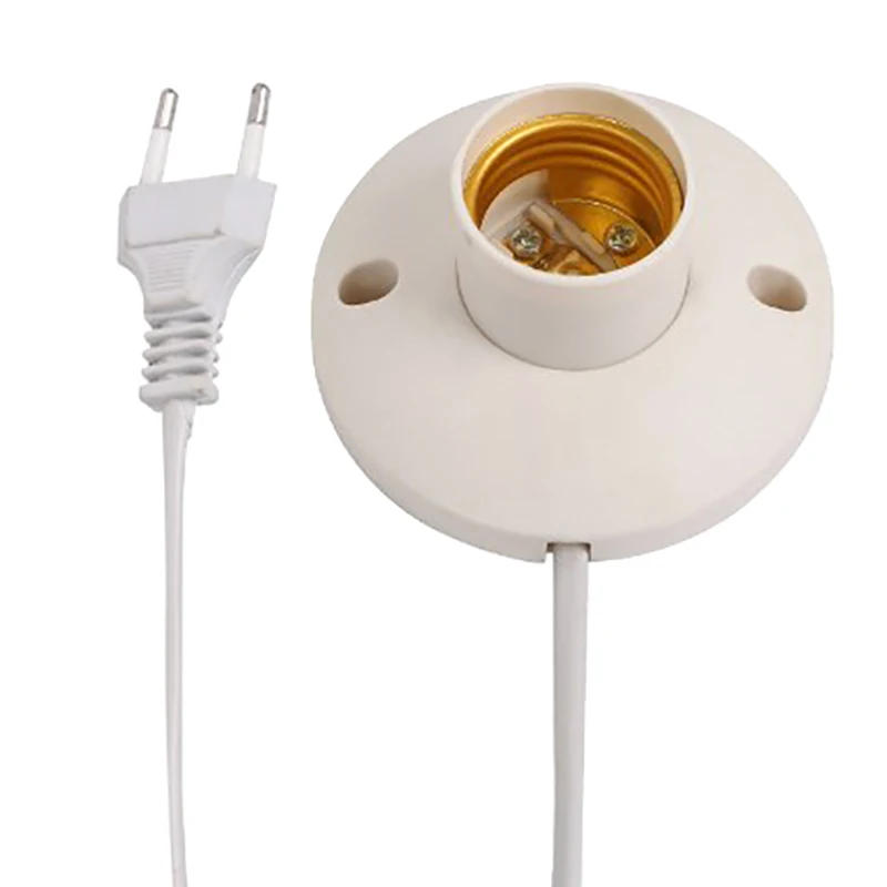 Description Picture 2 of itemE27 Bulb Plug EU LED Stand Lamp Holder Dome Socket With Cable Base For Table Light Night Stands Lampholder Accessories
