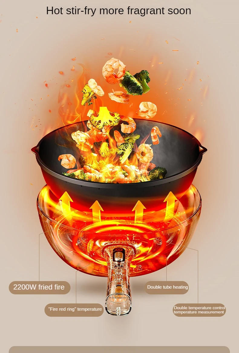 Description Picture 4 of item220V Non-stick Household Electric Frying Pan Home Electric Cooking Machine Hot Pot Stir-frying Pot Multi Cooker