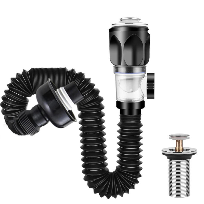 Description Picture 2 of itemSink Drain Pipe Set Retractable Deodorant Sewer Drainage Water Hose Wash Basin Drainer Bathroom Kitchen Drainage Accessories