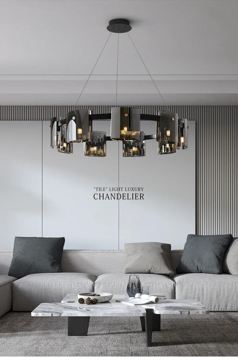 Description Picture 4 of itemLuxury Modern LED Ceiling Chandelier Home Decor Lustre Glass Pendant Light Living Room Dining Room Lighting Fixtures