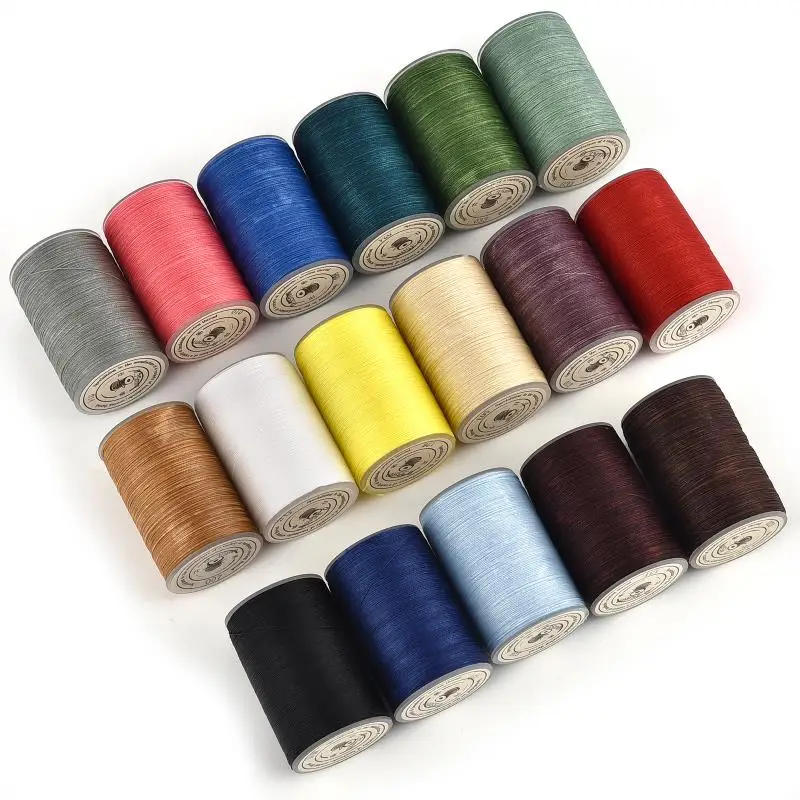 Description Picture 4 of item0.35mm*160m Thickness Waxed Thread For Leather Waxed Cord For Diy Handicraft Tool Hand Stitching Thread Flat Waxed Sewing Line