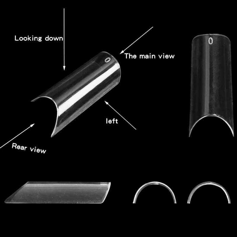 Description Picture 3 of itemFalse Nails 500pcs/bag White Natural Transparent French Acrylic Artificial UV Gel Nail Art C Curved Shape Nail Tips Fake Nails
