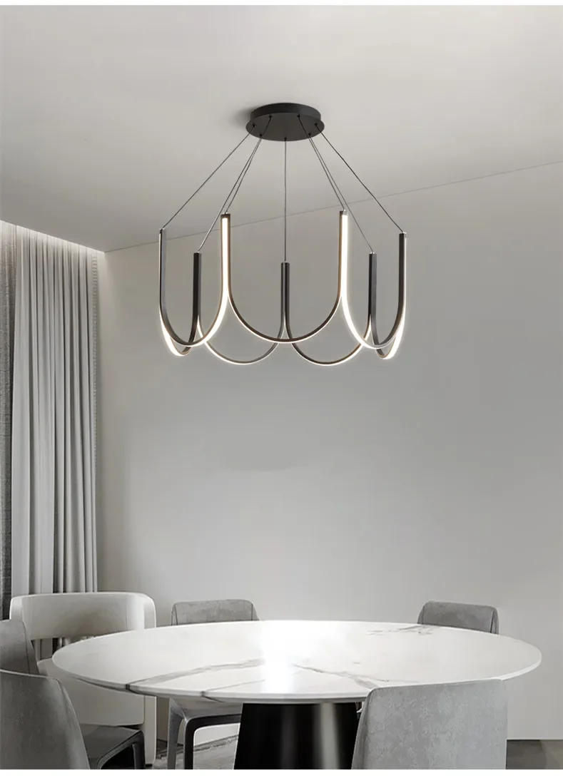 Description Picture 3 of itemModern Chandelier Nordic Minimalism Hanging Lamp LED Droplight Aluminium Pendant Light for Home Decor Living Room Lustre