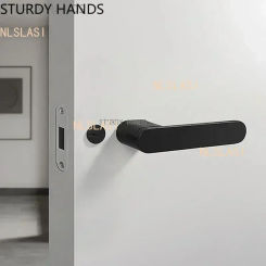 Bedroom Silent Magnetic Suction Door Lock Zinc Alloy Security Door Locks Indoor Wooden Door Handle Lockset Furniture Hardware