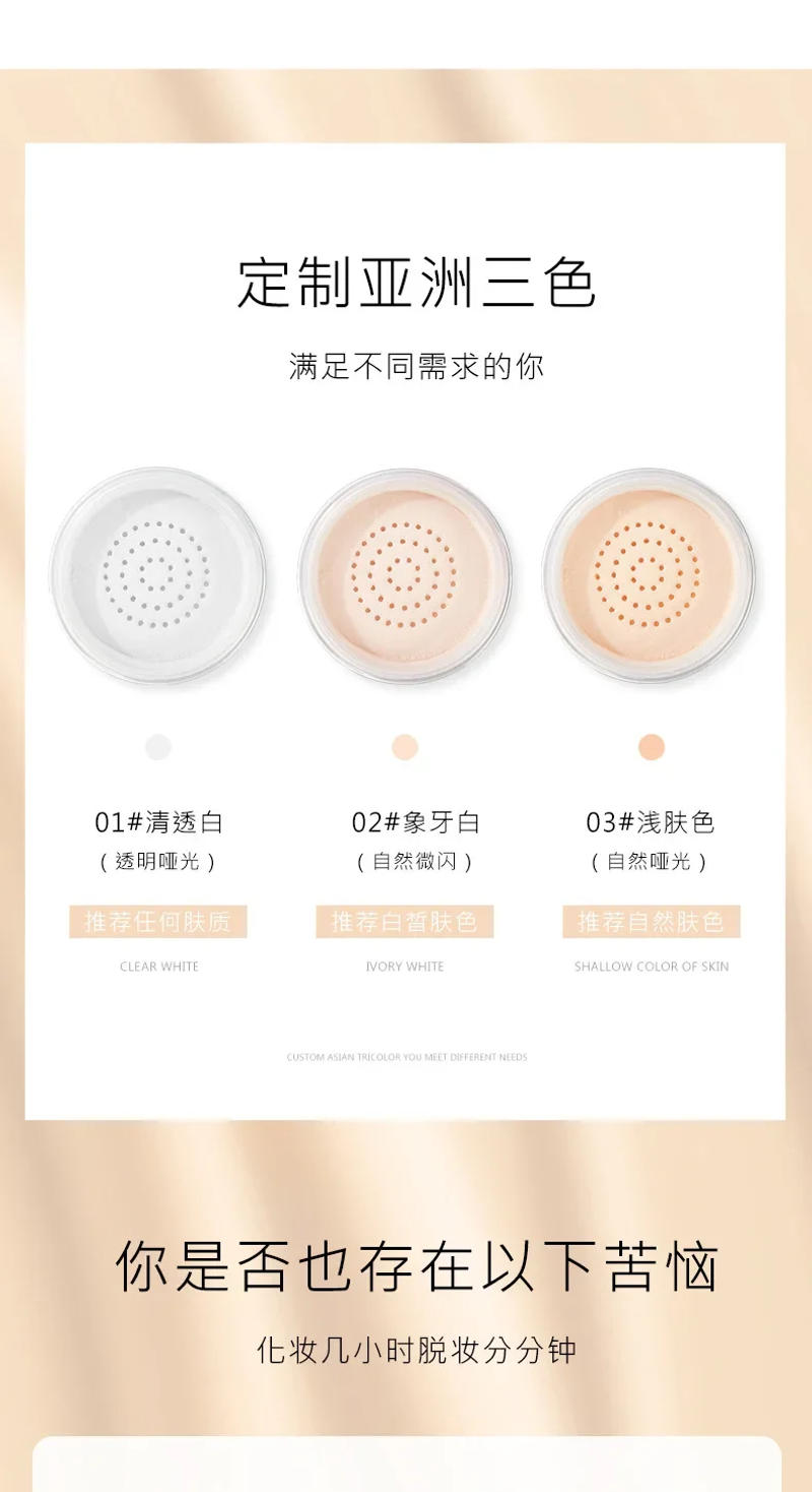 Description Picture 5 of itemSetting Powder Highlighter Powder Oil Control Makeup Setting Brightening Skin Tone Setting Powder Compact Portable Makeup