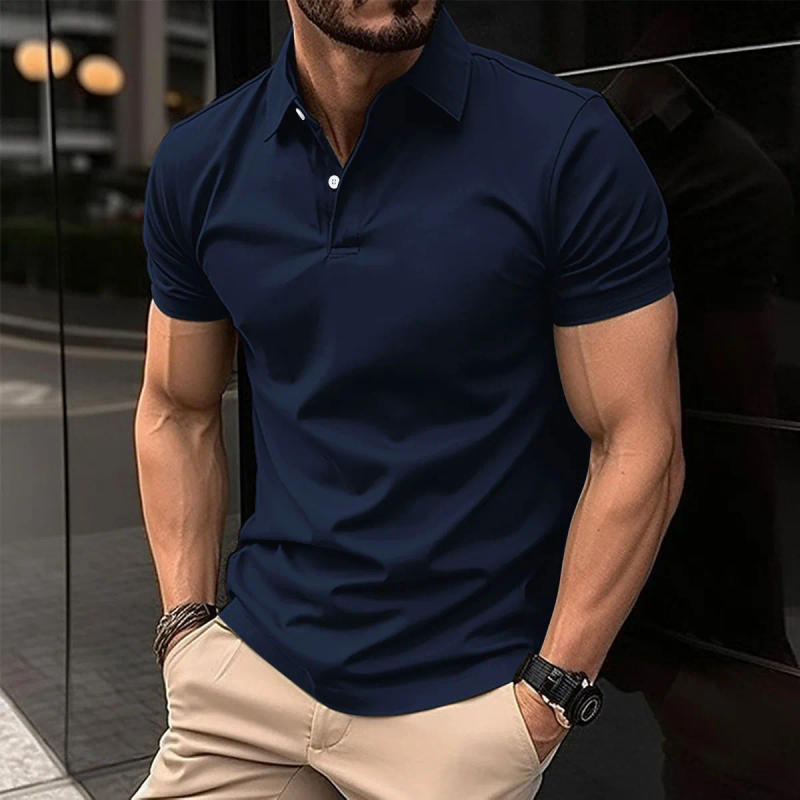 Description Picture 4 of itemSummer Men's Polo Shirt Striped Print Business Style Button Clothing Casual Men's Street Wear short Sleeve T-shirt for Men