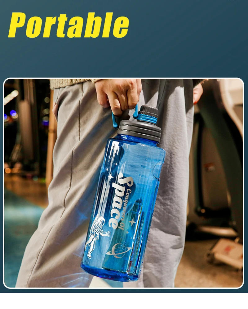 Description Picture 4 of item1100ML-3000ML Large Capacity Water Bottle with Straw Outdoor Portable Sports Water Bottle Summer Fitness Plastic Water Bottle