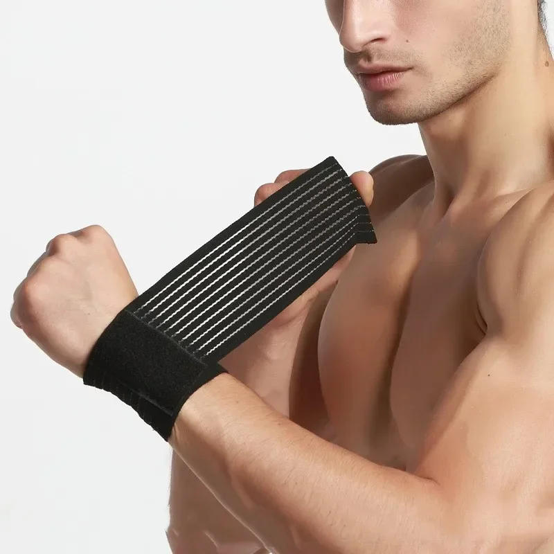 Description Picture 2 of item1pc Fitness Elastic Wrist Band Brace Strap Power Weight Lifting Hand Wrap Support Gym Training Bar Wristband