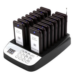 Wireless Restaurant Pager Guest Queue Paging System Customer Calling System 16 Beepers  for Cafe Coffee Dessert Shop Food Truck