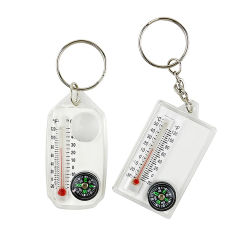 1PC Outdoor Mountaineering Buckle Compass Pointer Mini Keychain Thermometer Compass Key Hook Camping Tools Compass Carabiners