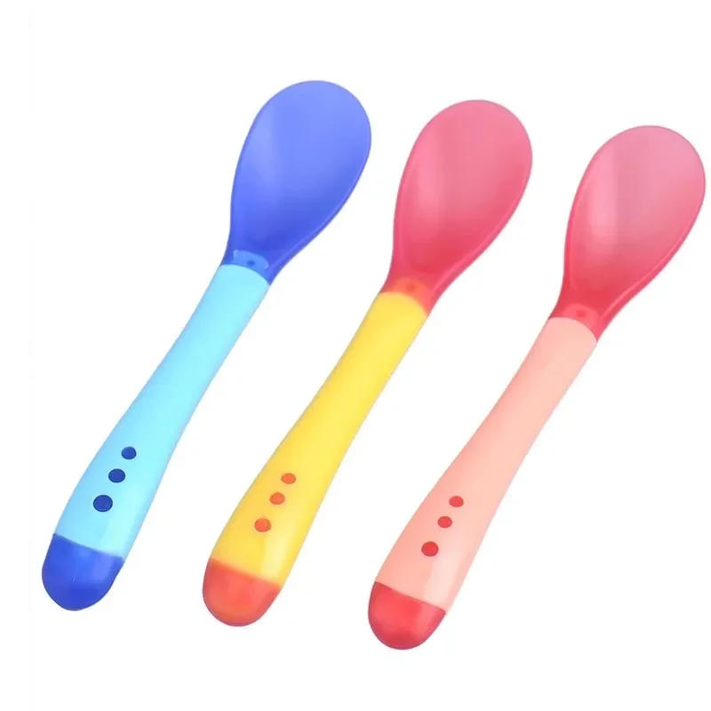 Description Picture 2 of item1pc Safety Silicone Temperature Sensing Spoon for Baby Toddler Self Feeding Spoon Test Food Temperature Infant Flatware Spoons