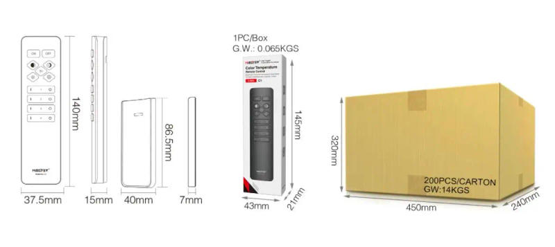 Description Picture 5 of itemMiboxer C1 C2 C3 C5 Magnetic LED Remote Color Temperature 4-Zone RGB+CCT 2.4G RF Wireless Brightness Adjustable Lighting