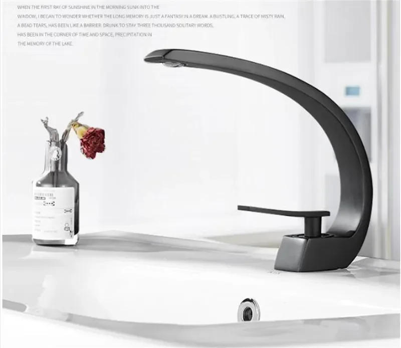 Description Picture 2 of itemBasin Faucet Gold Bathroom Mixer Tap Rose Gold Wash Nickel Lavotory Brass Hot and Cold Waterfall