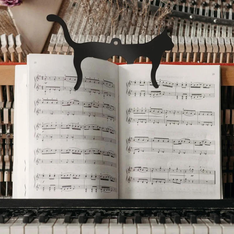 Description Picture 6 of itemMetal Music Book Clips Sheet Music Holder Chips for Sheet Stands Cute Cat Shaped Metal Music Bookmark for Piano Book Keyboard