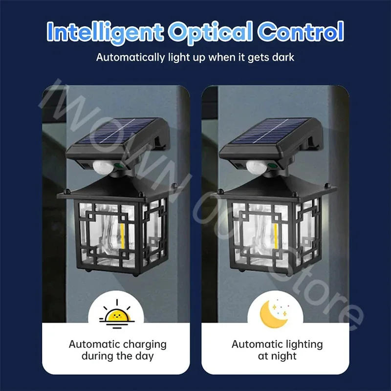 Description Picture 6 of itemLED Solar Light 3-Mode Motion Sensor Garden Wall Lamp IP65 Waterproof Light Lamp for Front Porch Patio Yard Fence Decor Lighting