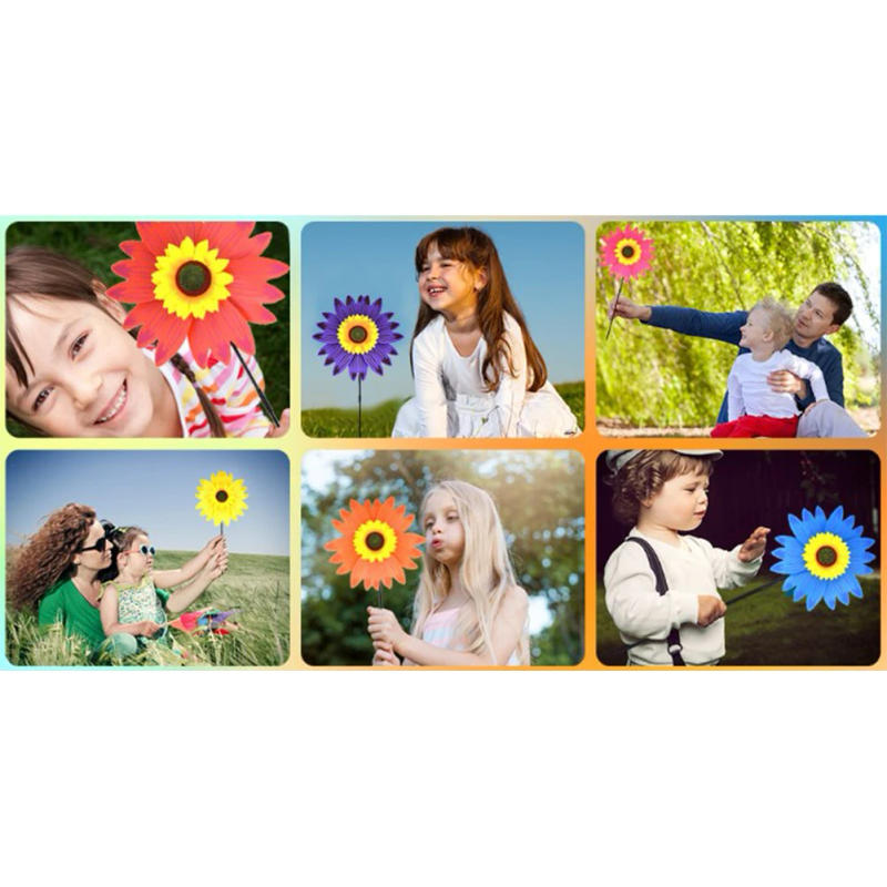 Description Picture 5 of itemSunflower Windmill Wind Ornaments for Home Outdoor Exterior Lawn Backyard Courtyard Vіrka Party Yard & Garden Decors Supplies