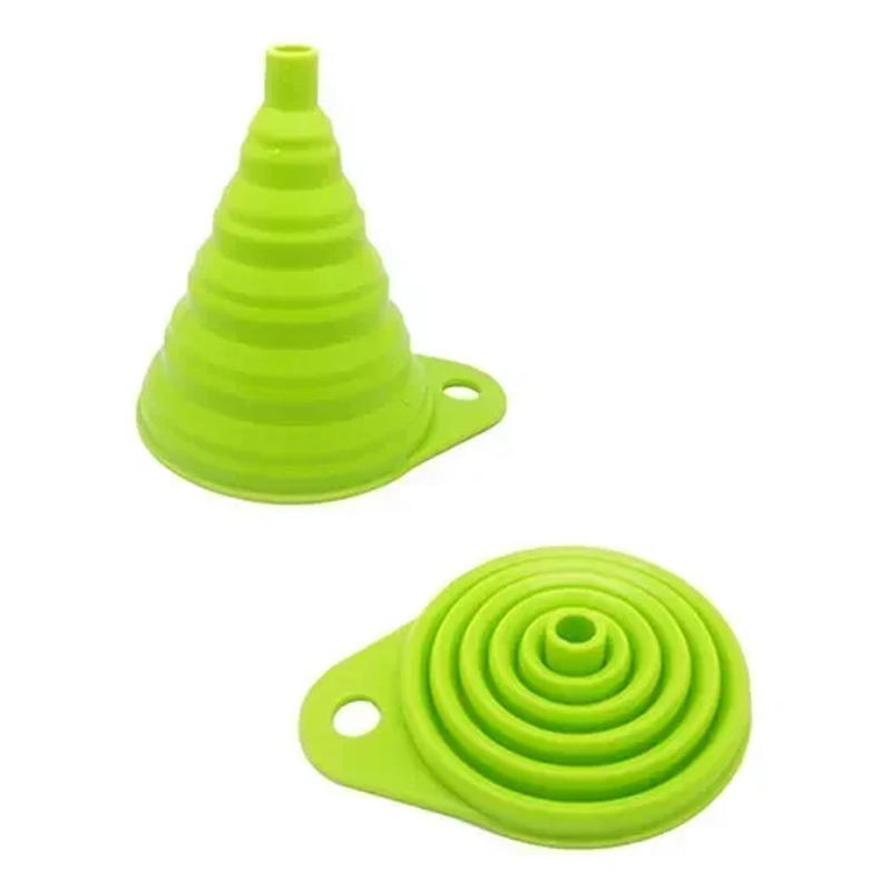 Description Picture 6 of itemCollapsible Style Funnel Hopper Practical Stretchable Kitchen Tools Pink Green Blue New Arrival Mini Silicone Gel Foldable