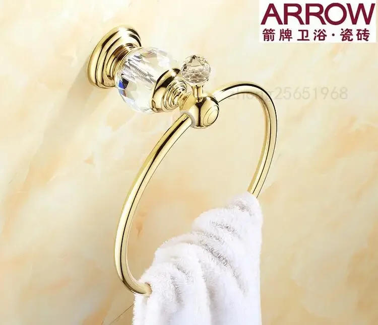 Description Picture 6 of itemGold Crystal Towel Rack European Bathroom Hooks Hardware Suite Bathroom Brass Shower Basket Towel Ring Bathroom Accessories