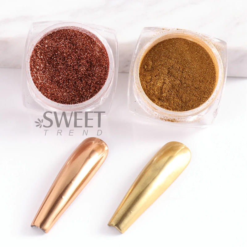 Description Picture 6 of item2pcs Magic Mirror Powder Gold Silver Chrome Nail Glitter Metallic Rubbing Dust Gel Polish Pigment Shinning Metal Manicure Decor