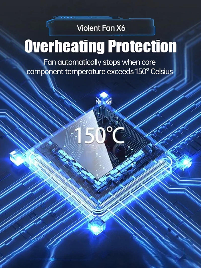 Description Picture 2 of item350000RPM X6pro Violent Fan Blower Vacuum Dust Cleaner Type-C Charging Strong Winds 53m/s Brushless Turbo Jet Blower 