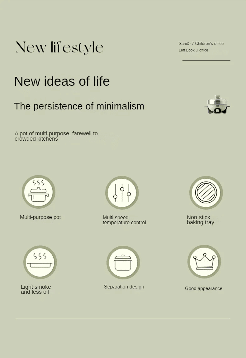 Description Picture 3 of itemElectric cooker multi-function household split type student dormitory small cooking frying pan