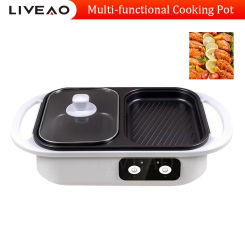 2 In 1 Electric Oven For Barbecue Machine Cooking Pot Electric Bbq Grill Non Stick Plate Pan Electric Pressure Cooker