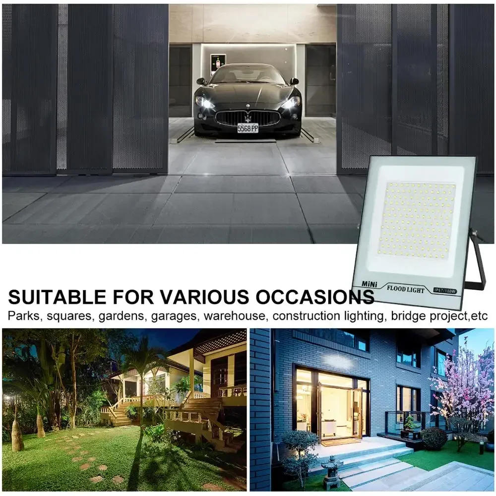 Description Picture 3 of itemLED Floodlight 10W 20W 30W 50W 100W 150W High Brightness IP66 Waterproof Outdoor Mini Spotlight Wall Gate Garage Garden Lamp