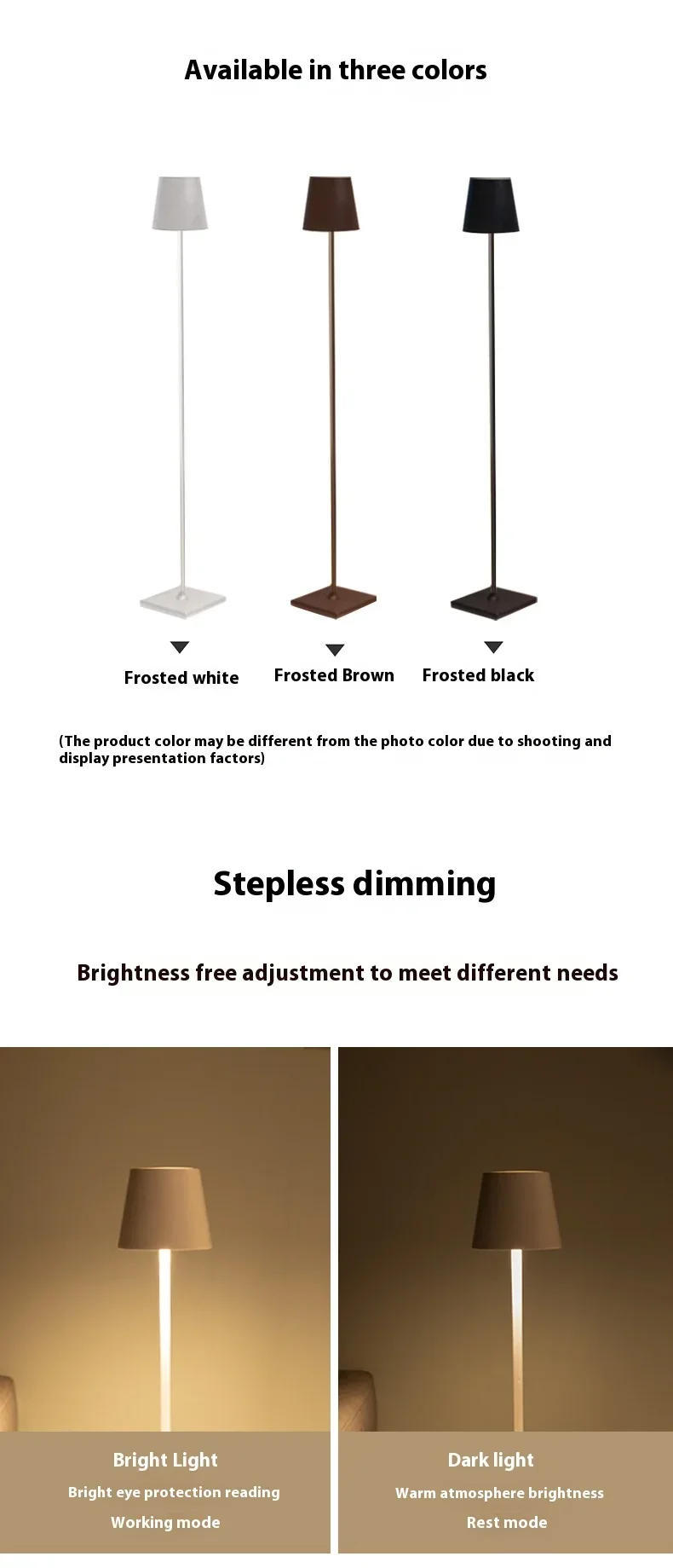 Description Picture 5 of item5200mAH Rechargeable Floor Lamp Waterproof IP54 USB Cordless Light Aluminum Portable living room Lampada Da Tavolo Energy Saving