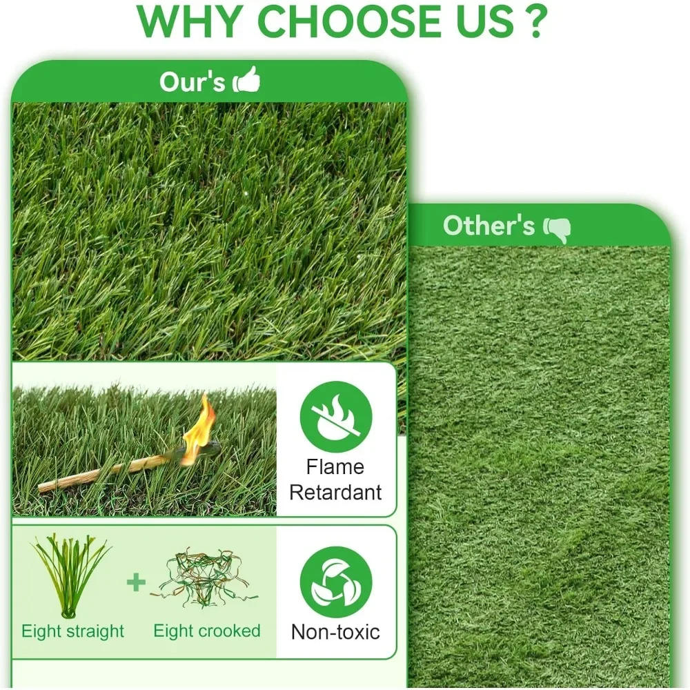 Description Picture 6 of itemArtificial Lawn, 7 X 13 Feet, Synthetic Lawn with 72 Garden Spikes, Dog Turf with Drainage Holes, Backyard Landscaped Balcony