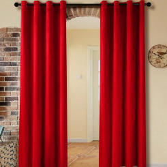 1pc Solid Color Warm Retro Luxury Curtains for Living Room Bedroom Window Door Decorationred Red Velvet Curtain Mordern European