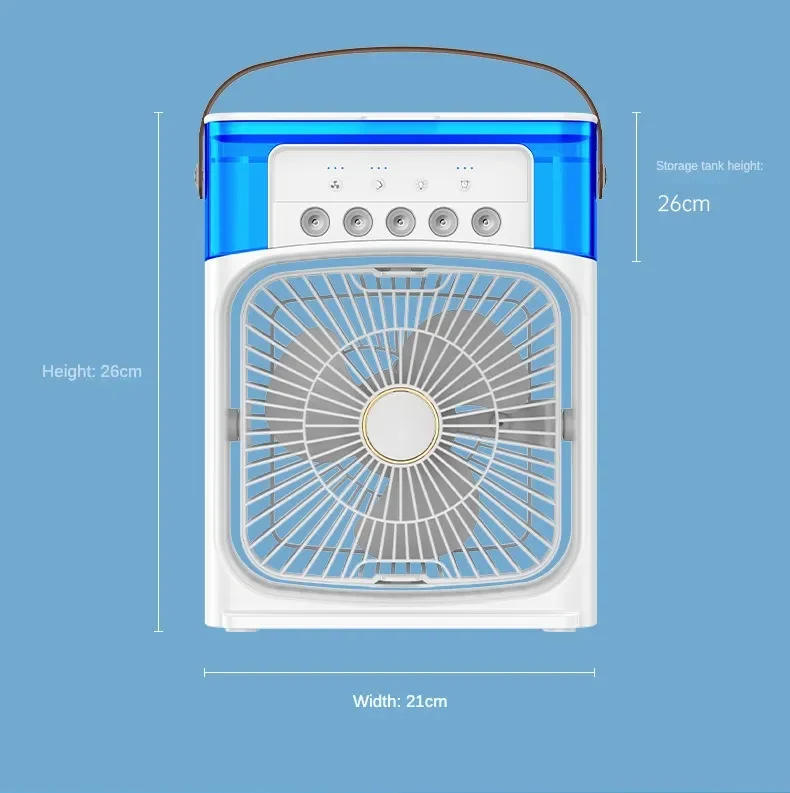 Description Picture 6 of itemPortable Humidifier Fan AIr Conditioner Household Small Air Cooler Hydrocooling Portable Air Adjustment For Office 3 Speed Fan