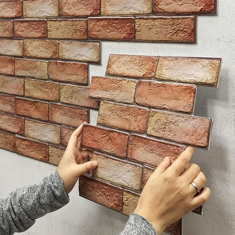 Description Picture 2 of item3D Imitation Brick Wall Stickers 30cmX30cm DIY Removeable Self-adhesive Waterproof Wallpaper Living Room Kitchen Art Decoration