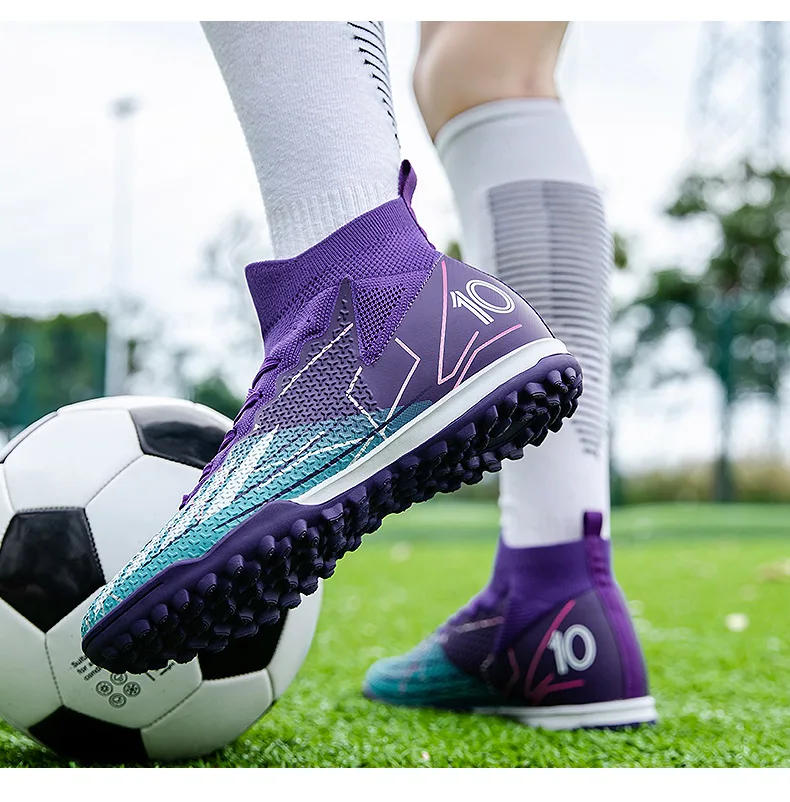 Description Picture 3 of itemNew Men Soccer Shoes High Ankle Football Boots Training Sport Futsal Comfortable Cleats FG/TF Match Sneakers Top Quality Soft