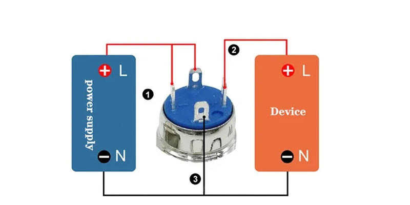 Description Picture 3 of item12/16/19/22mm Waterproof Metal Push Button Switch LED Light Momentary Latching Pc Power On off red green white yellow blueRing