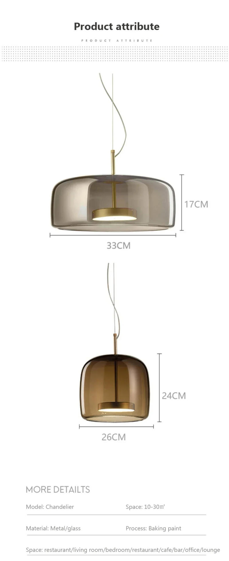 Description Picture 5 of itemMinimalist Glass Pendant Lights for Kitchen Dining Room Bedroom Hotel Bedside Led Hanging Lamp Ceiling Chandeliers Cafe Home